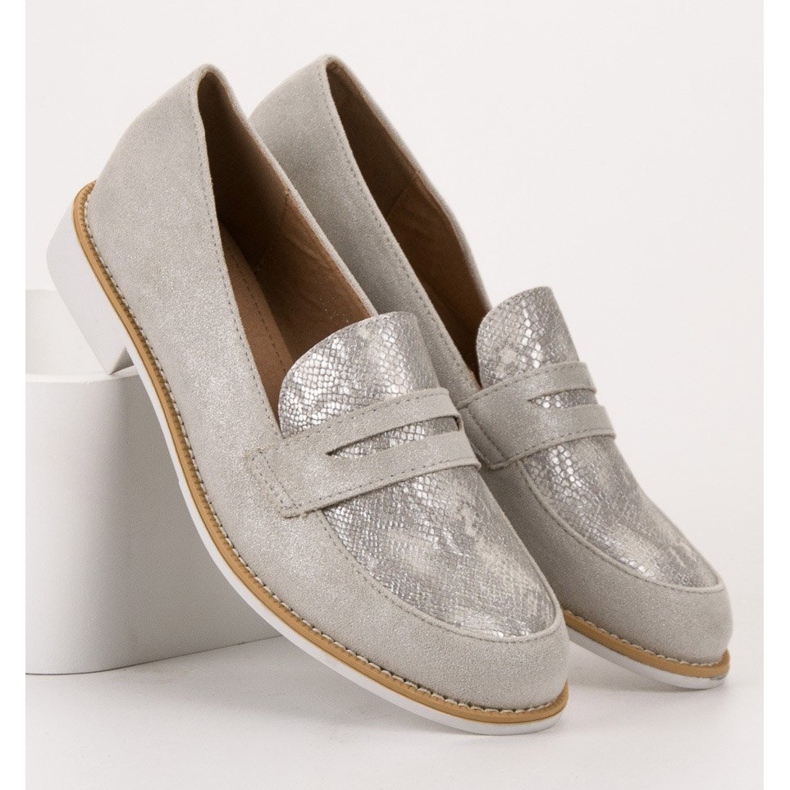 Bestelle Grey Loafers Snake Print siva 2