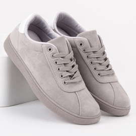 Ideal Shoes Sive cipele na vezanje siva 2