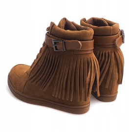Tenisice od antilopa Boho Fringe 2030 Camel smeđa 1