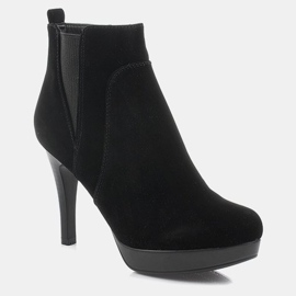 Čizme na visoku petu J0084-1 Crni patentni zatvarač crno 1