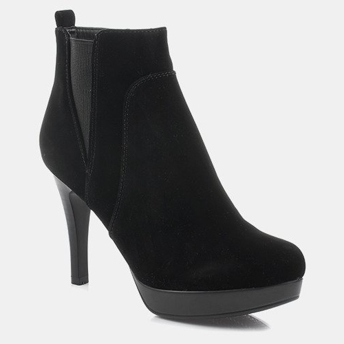 Čizme na visoku petu J0084-1 Crni patentni zatvarač crna 1