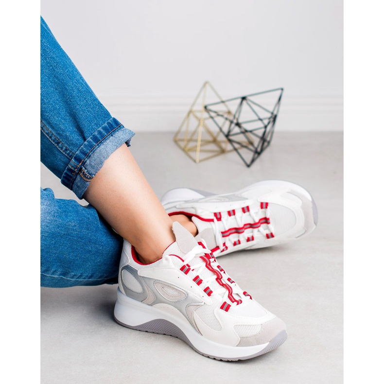 SHELOVET Udobne sportske cipele bijela siva 2