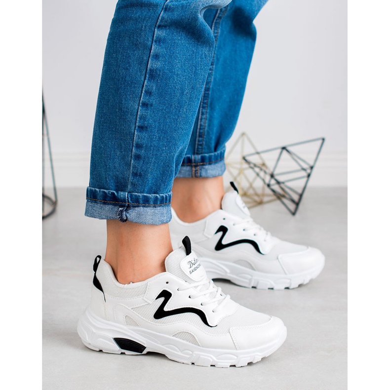 SHELOVET Sportske cipele na vezanje bijela 2