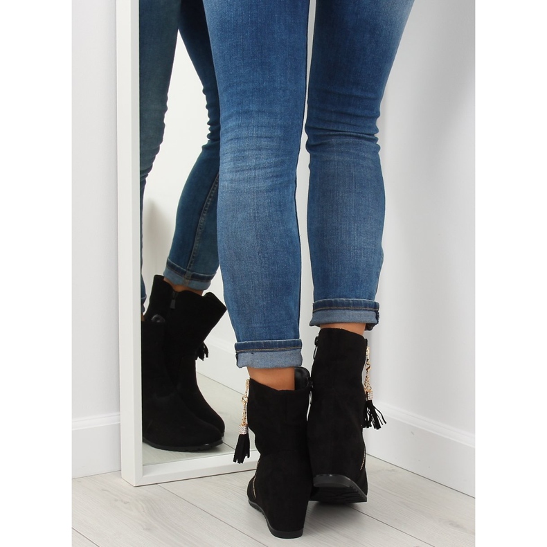 Crne Crne čizme na klin AB02-36 Crne crna 1