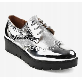 Srebrne cipele na vezanje TL-60 siva 1