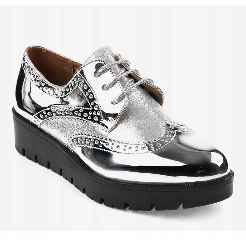 Srebrne cipele na vezanje TL-60 siva 1