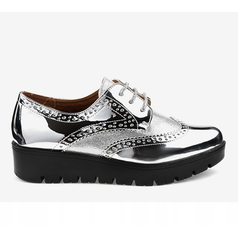 Srebrne cipele na vezanje TL-60 siva 2