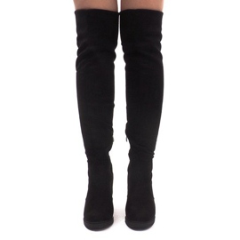 Čizme od antilopa na stupu SU-2730 Crna crno 2