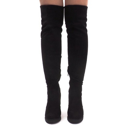 Čizme od antilopa na stupu SU-2730 Crna crno 2