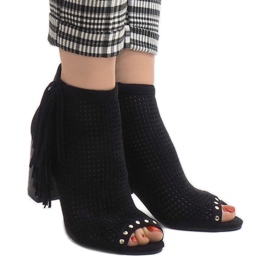 Crne ažurne boho čizme AF-9 crna 2