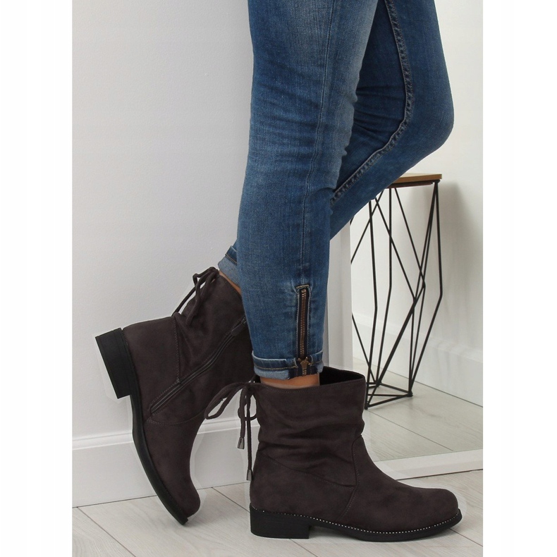 Siva Ženske sive čizme 7378-PA Siva 1