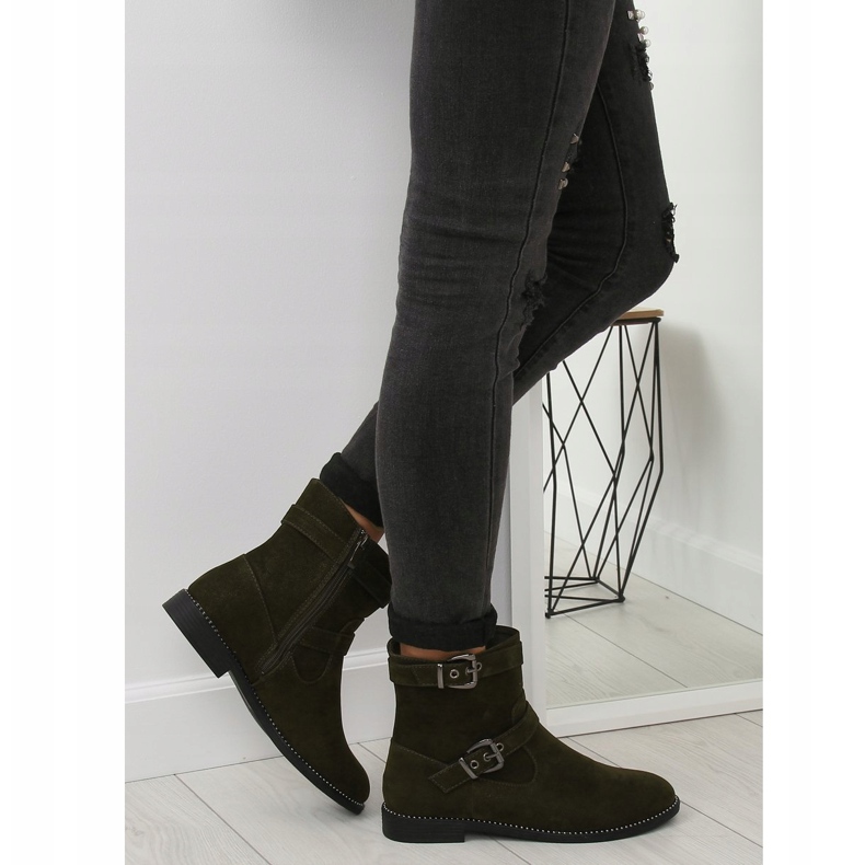 Zelene ravne čizme MB188-266 Zelene zelena 1