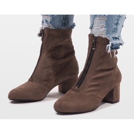 Čizme od Khaki antilopa s patentnim zatvaračem FOZ-01 višebojan zelena 2