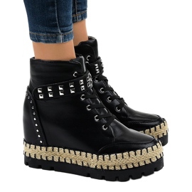 Crne ženske traper gležnjače AJ-547 crna 1