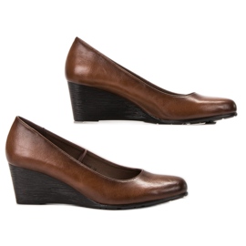 Vinceza Smeđe pumpe na klinu smeđa 1