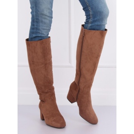 Smeđa visoka potpetica YQ218P Camel 2