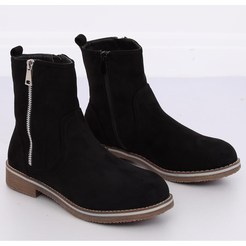 Crne ženske ravne čizme 0-255 Crne crna 1