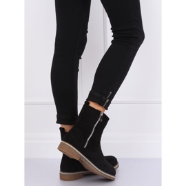 Crne ženske ravne čizme 0-255 Crne crno 2