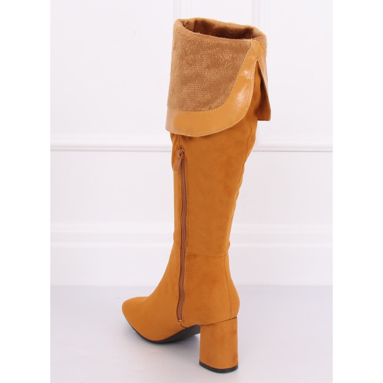 Medene visoke potpetice YQ215 Žuta žuta boja 2