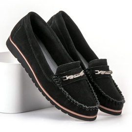 Filippo Udobne kožne mokasine crna 1