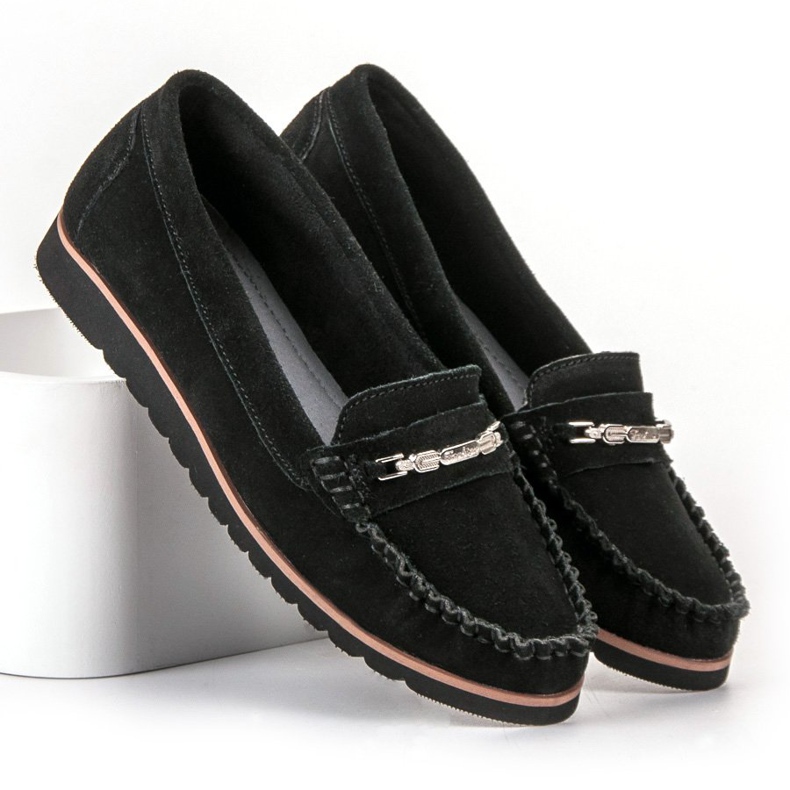 Filippo Udobne kožne mokasine crna 1