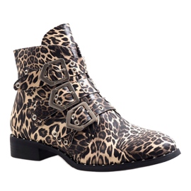Leopard čizme pričvršćene kopčama 7-X7185C crno raznobojna 1