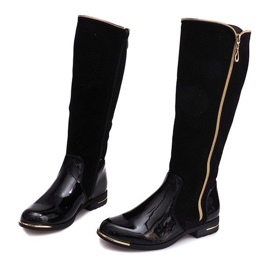 Ažurne čizme 6792 Crne crna 1