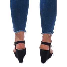 Sandale na klin C-012 Crna 1