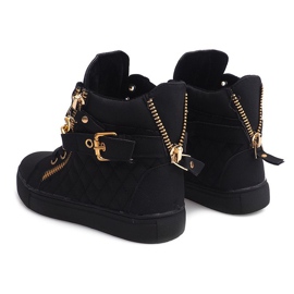 Visokokutne prošivene tenisice R-35 crne crna 2