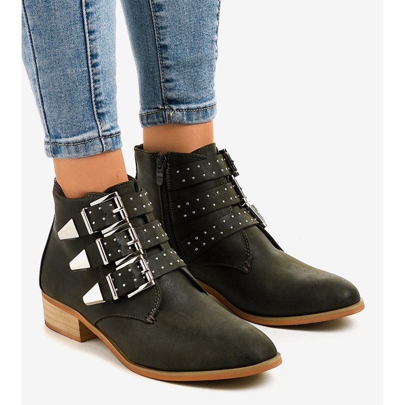 Zelene čizme s kopčom na patentni zatvarač A-263 zelena 1