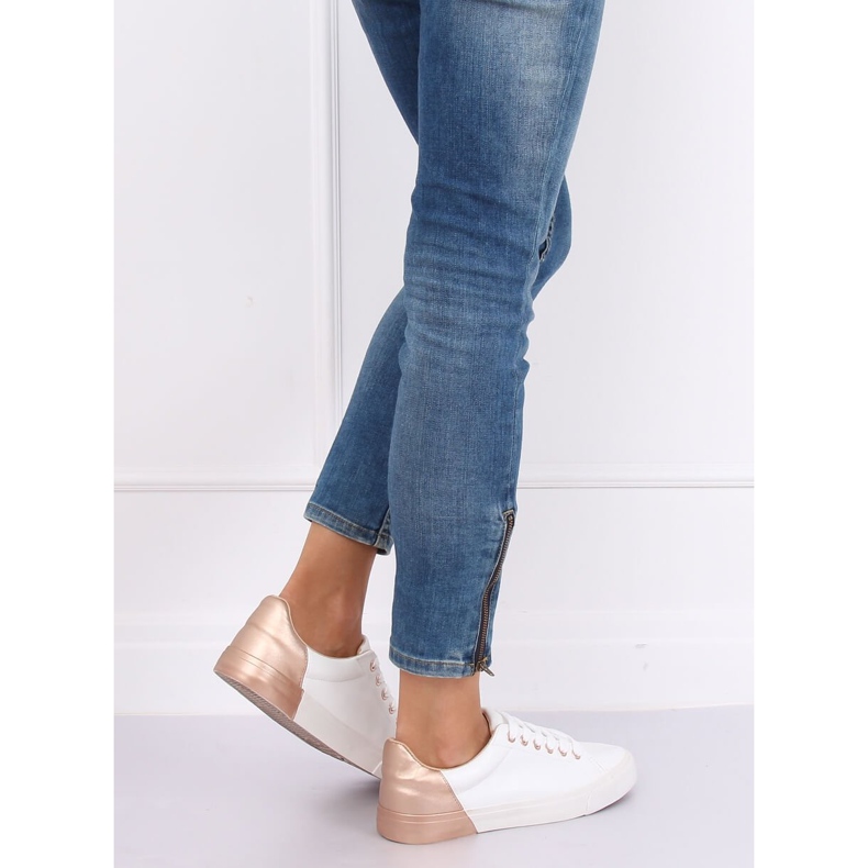 Ženske bijele tenisice i tenisice od šampanjca A88-29 W-CHAMPAGNE bijela raznobojna 1