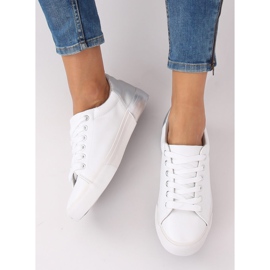 Ženske bijele i srebrne tenisice A88-29 W-SILVER bijela siva 2