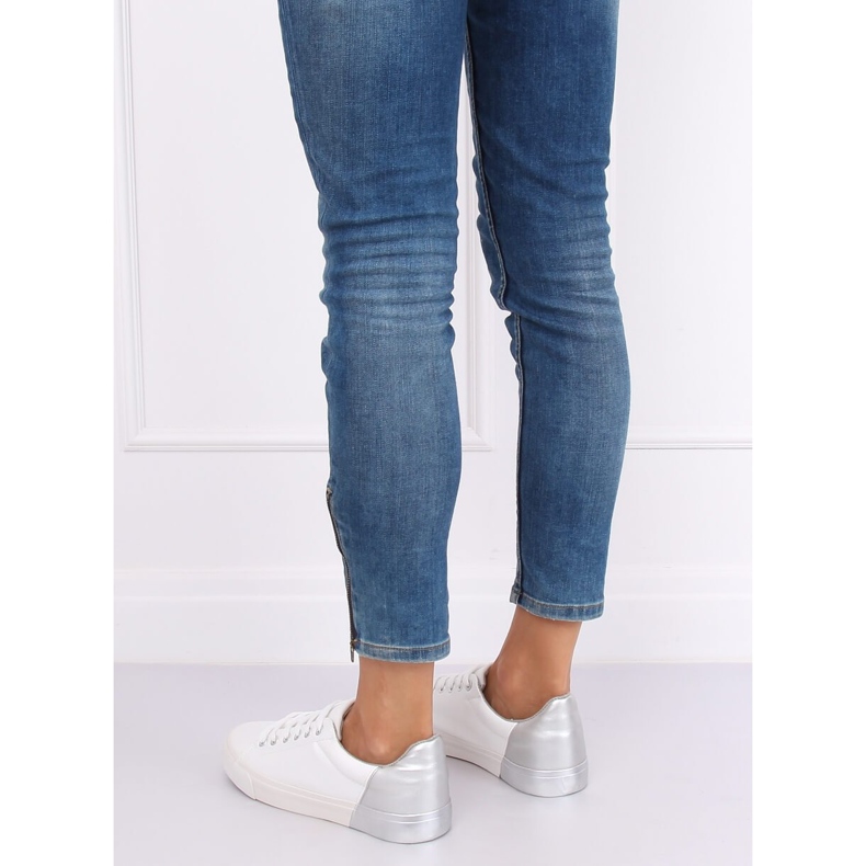 Ženske bijele i srebrne tenisice A88-29 W-SILVER bijela siva 1