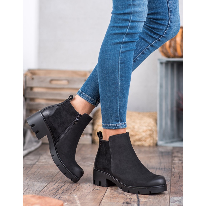 Udobne VINCEZA čizme s visokim potpeticama crna 2