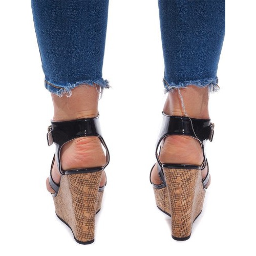 Sandale na klin S260 Crna 1