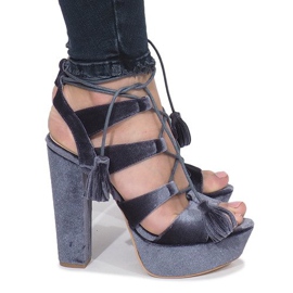 Sive sandale na veluru One Love siva 1