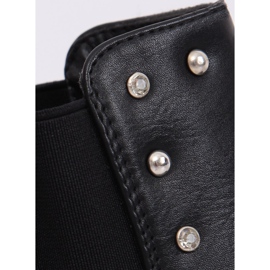 Crne čizme Chelsea s crnim čavlima HQ927 Crna crno 2