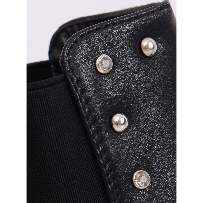 Crne čizme Chelsea s crnim čavlima HQ927 Crna crno 2