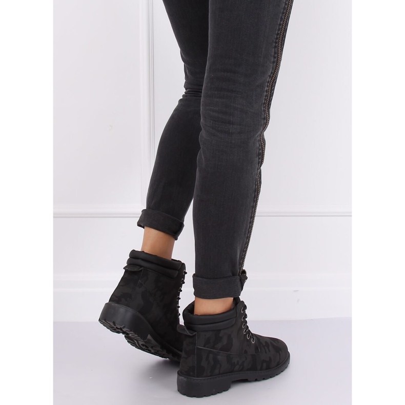 Ženske drvene čizme camo W-3033 Blackcamuflage crno 2