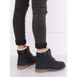 Ženske tamnoplave izolirane drvene čizme 1121-PA DK.BLUE mornarsko plava 1