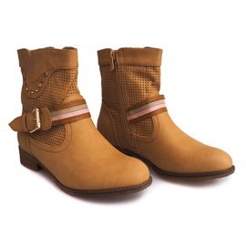 Ažurne čizme Kauboj HC230 Camel smeđa 2