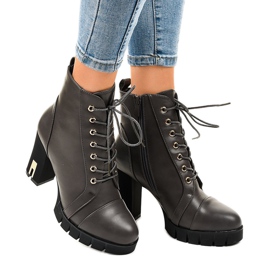 Tople čizme na stupu s K-9925 zatvaračem siva 2