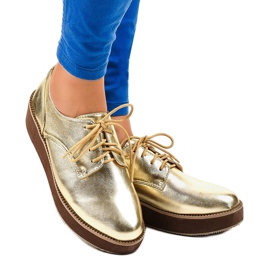 Zlatne elegantne cipele na vezanje 2017-1 zlatna 1