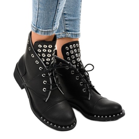 Ženske crne čizme s patentnim zatvaračem BH132-KB crno 2