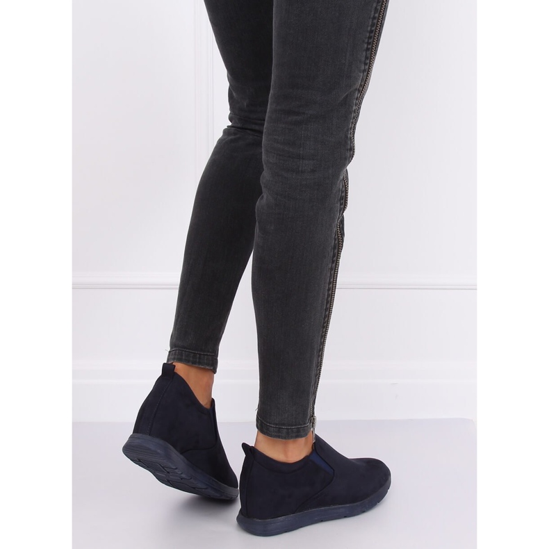 Tamnoplave cipele na skrivenom klinu ZY-7K67 Plava tamnoplava 2