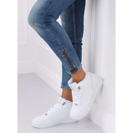 Bijele i srebrne sportske cipele s visokim gležnjem 107-18 BIJELO / SREBRNO bijela 2