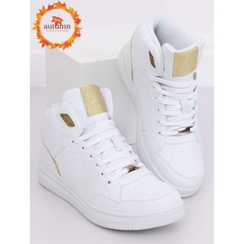 Bijele i zlatne sportske cipele s visokim gležnjem 107-18 BIJELO / ZLATNO bijela 1