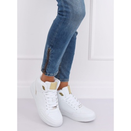 Bijele i zlatne sportske cipele s visokim gležnjem 107-18 BIJELO / ZLATNO bijela 2