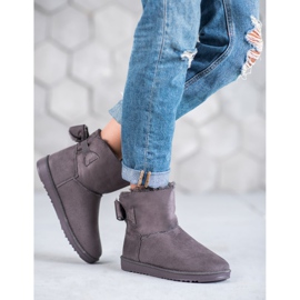 Sivi mukluki s mašnom siva 1