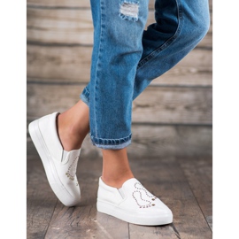 J. Star Sliponi sa kamenčićima bijela 1